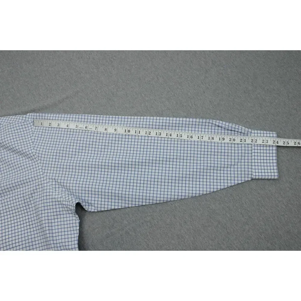 Brooks Brothers Shirt Mens 17 - 34 Check Supima Cotton Stretch Regent Non-Iron